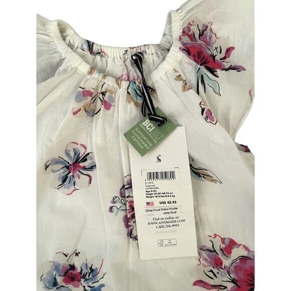 Joules NWT Suzannah White Floral Matching Set 6-9m - Picture 4 of 5